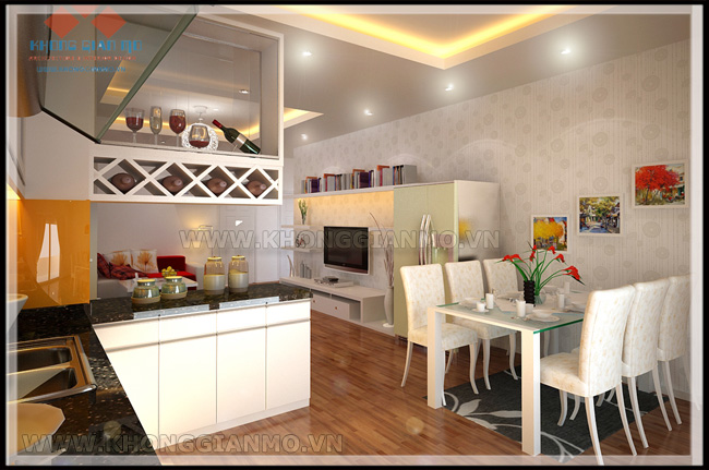 Thiết kế chung cư HH2 - Phòng bếp chung cư